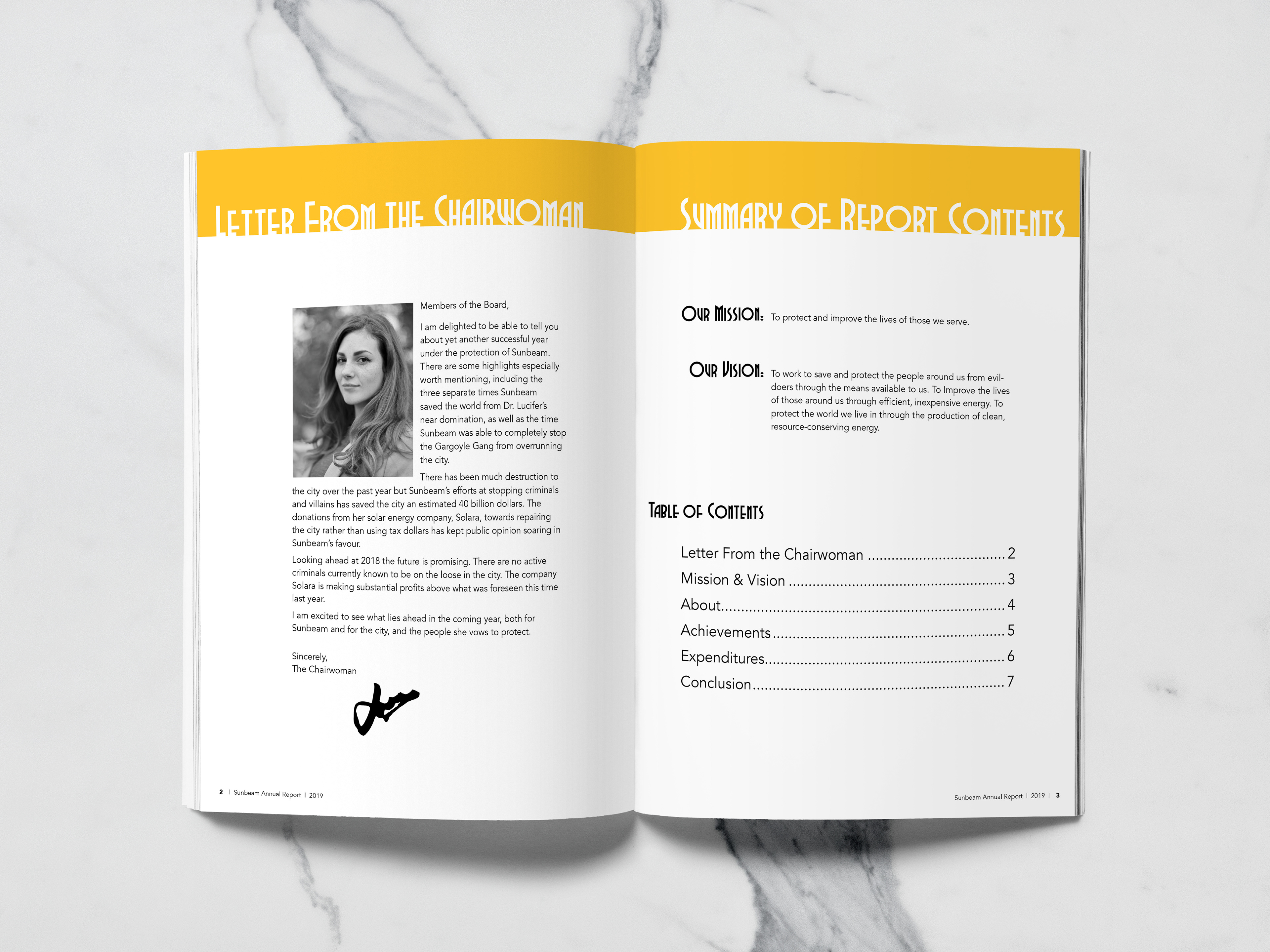 Annual Report: Letter From the Chair & Contents