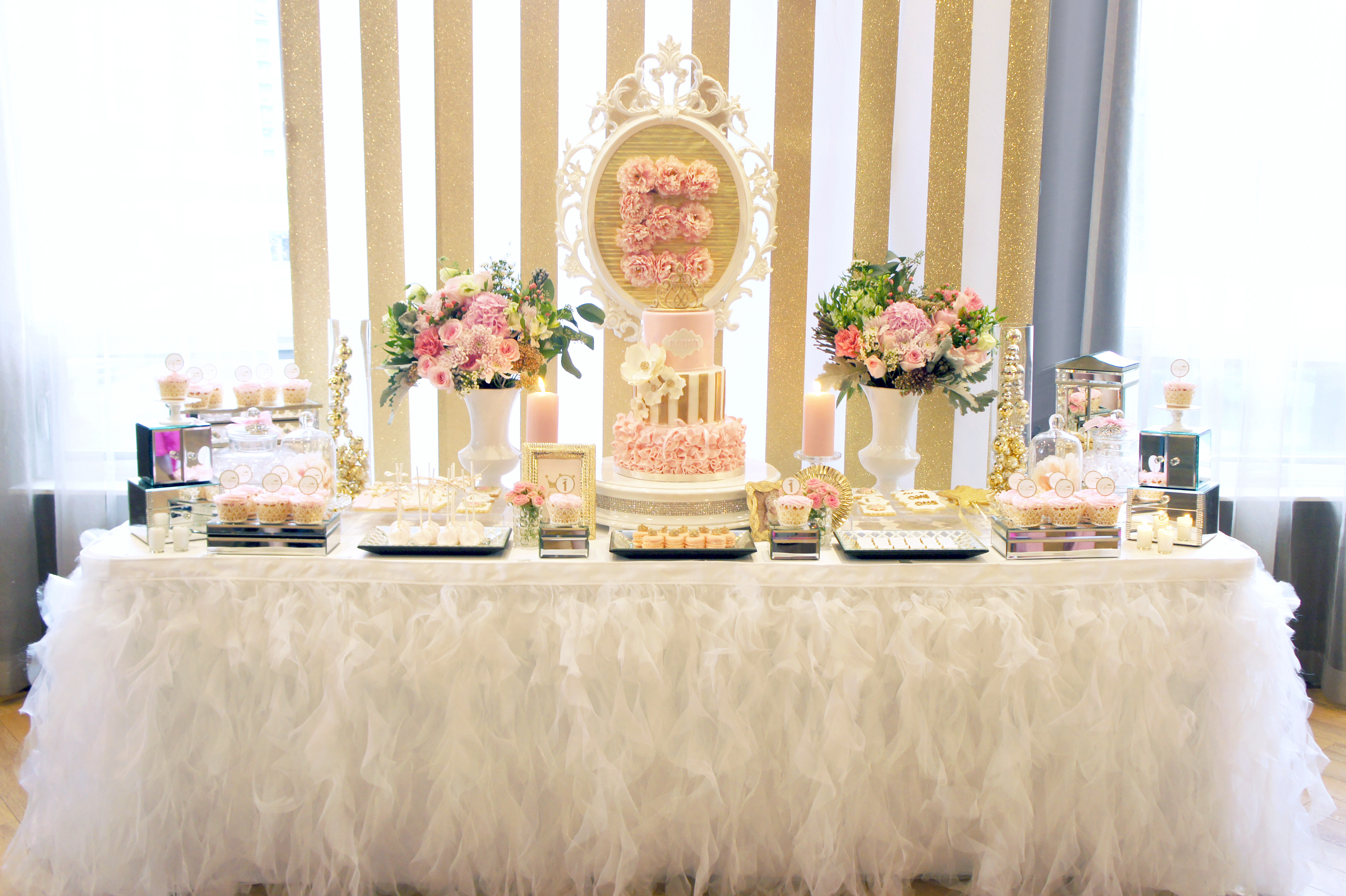 Pink And Gold St Birthday Crown Cake Pink And Gold St Birthday Crown Cake