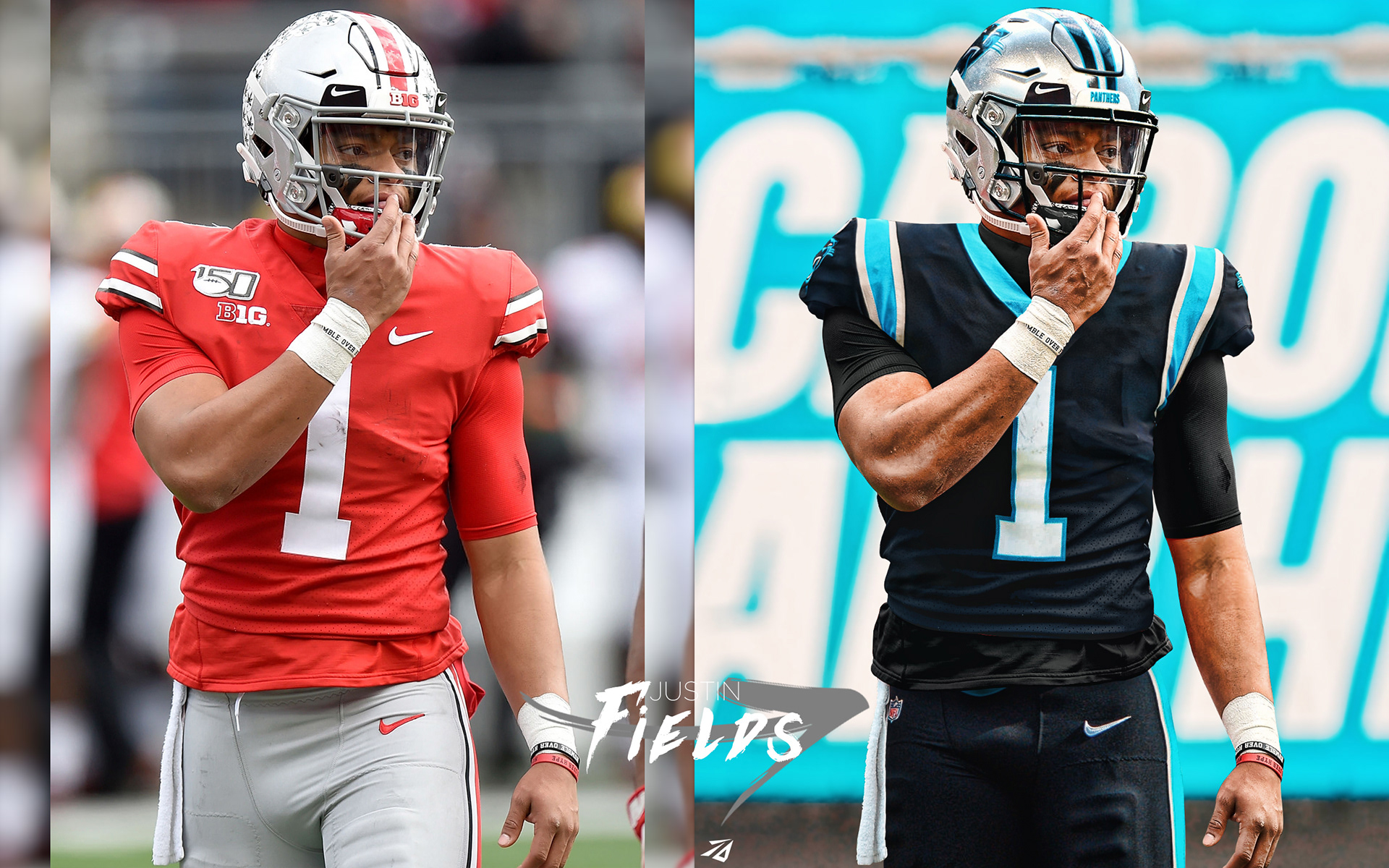 Justin Fields, quarterback from Ohio State, has been linked with the Carolina Panthers as a possible landing spot in the 2021 NFL Draft.