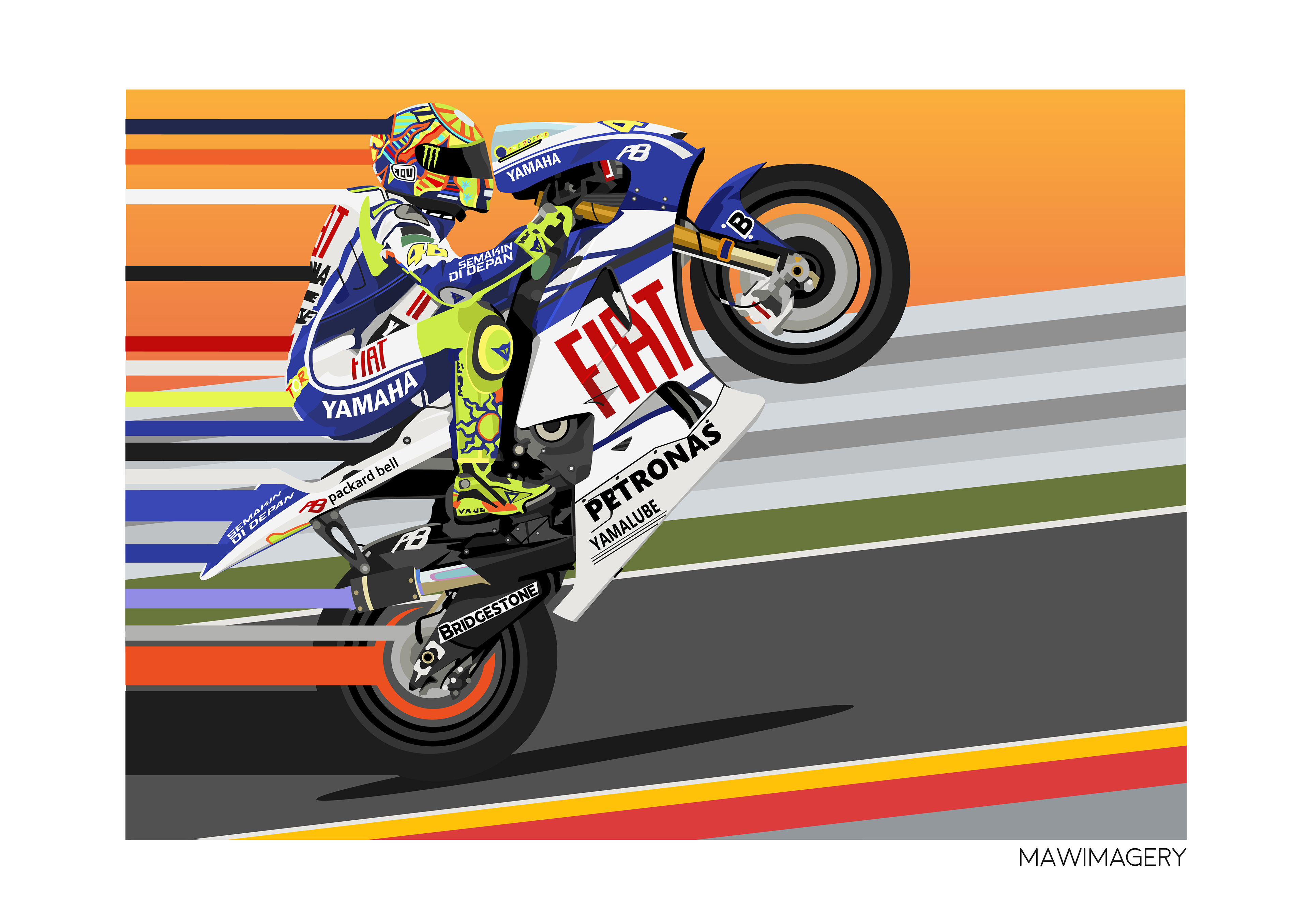 mawimagery Valentino Rossi Illustration  Artwork Moto  GP