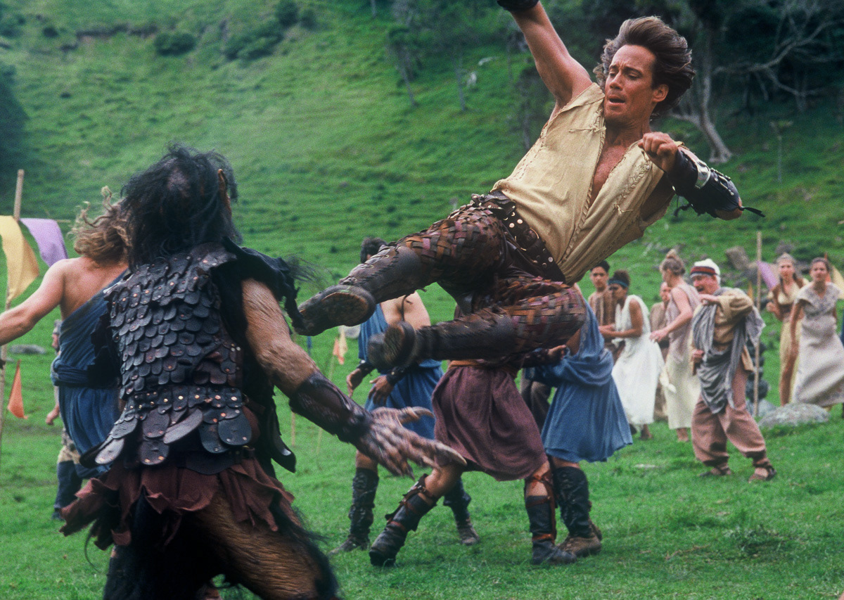 Kevin Sorbo in action, 'Hercules', 1995.