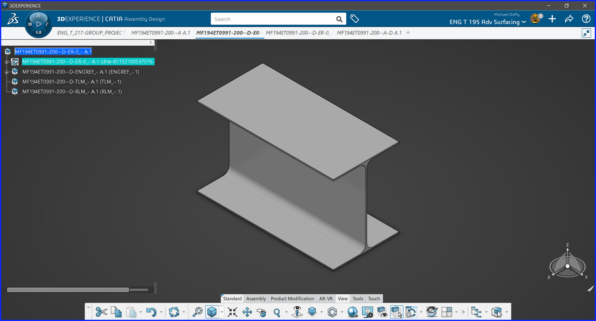 I-Beam - Part to be Made - CATIA 3D Exp