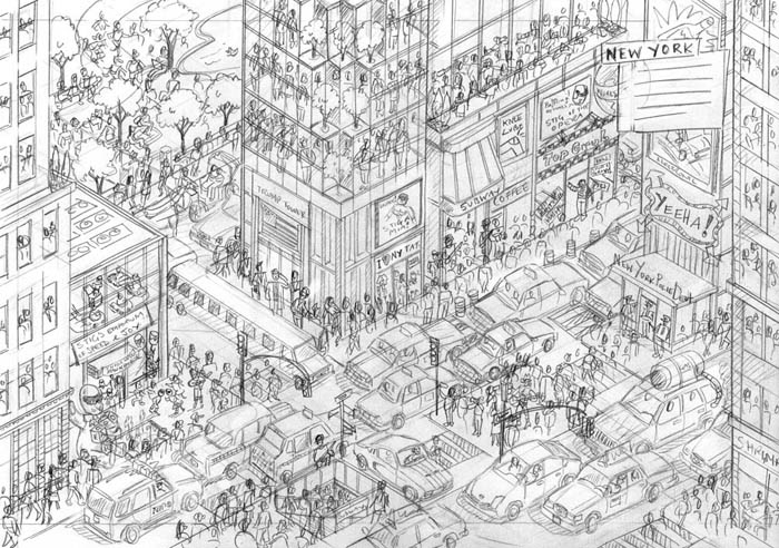 Pencil sketches for children's picture book