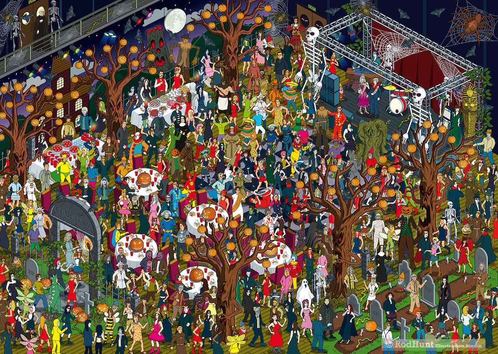 Goosebumps Movie Where's The Creature Game Illustration commissioned for Sony Pictures