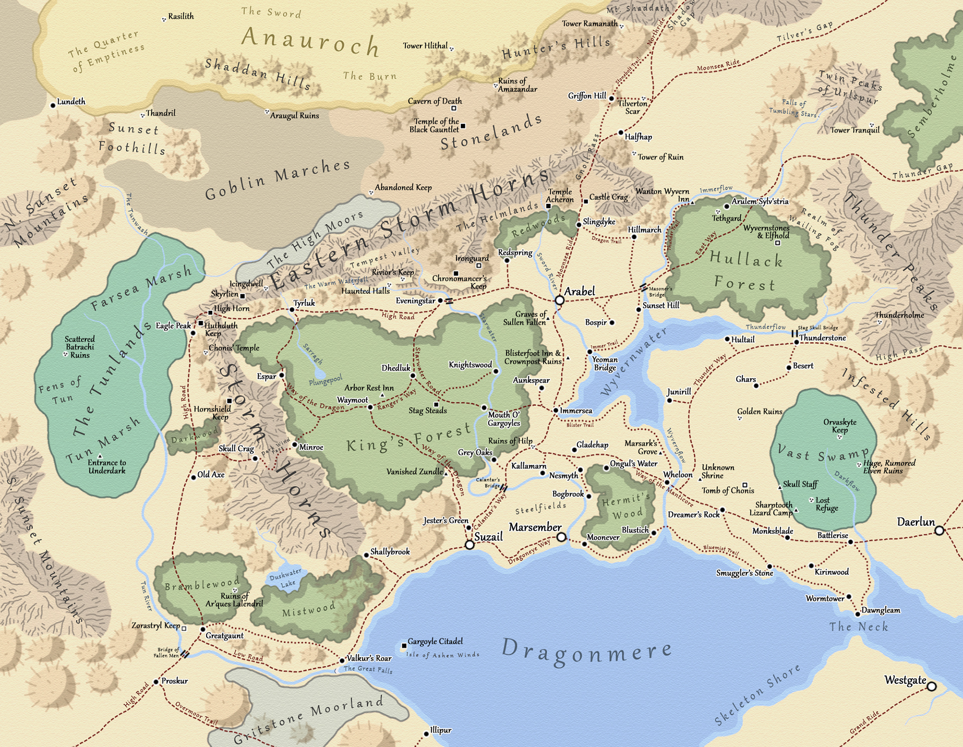 Forgotten Realms Cormyr Map Craig Vincent Home - Forgotten Realms