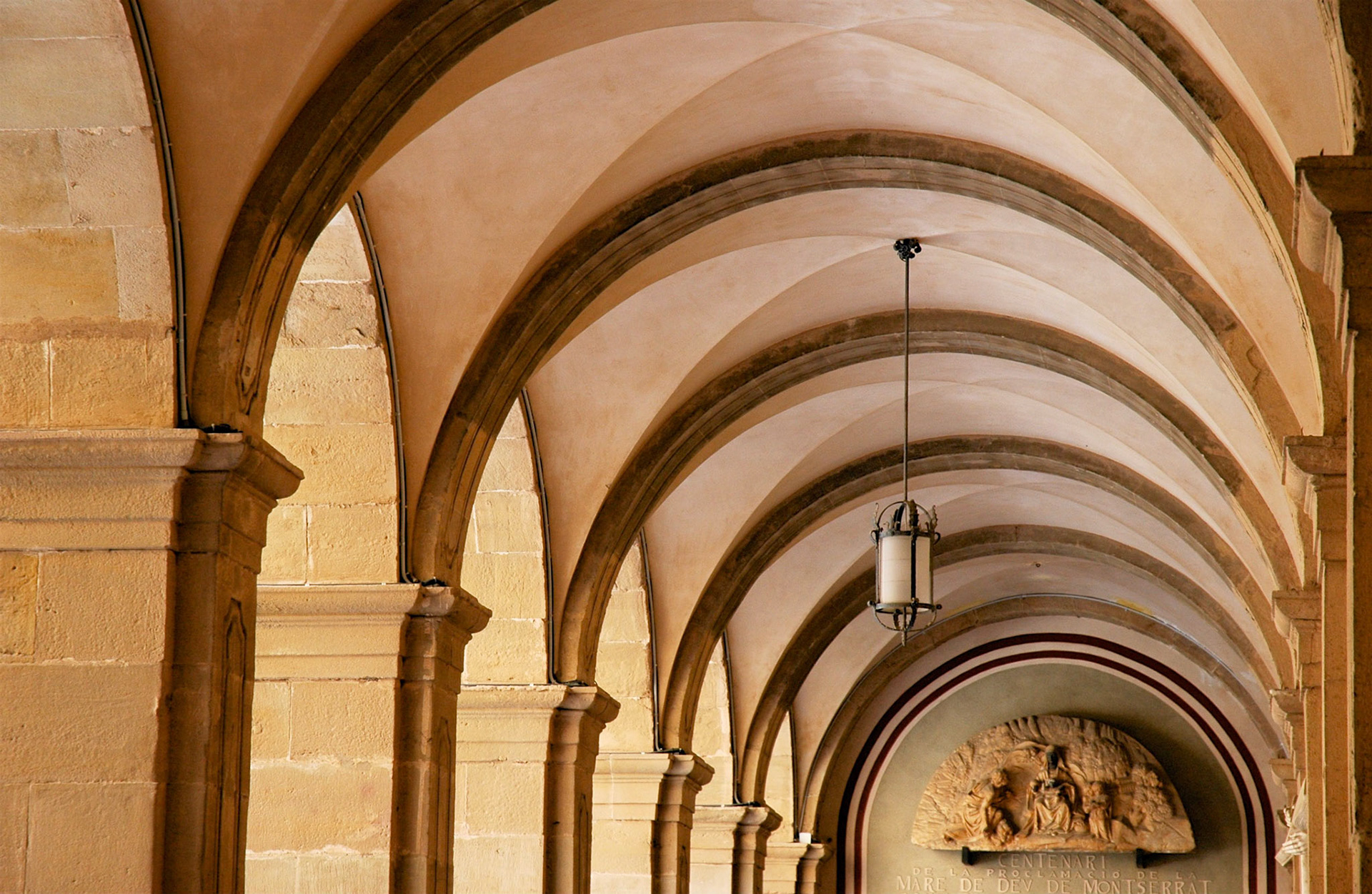 Archways near the Montserrat Basilica, near Barcelona Spain