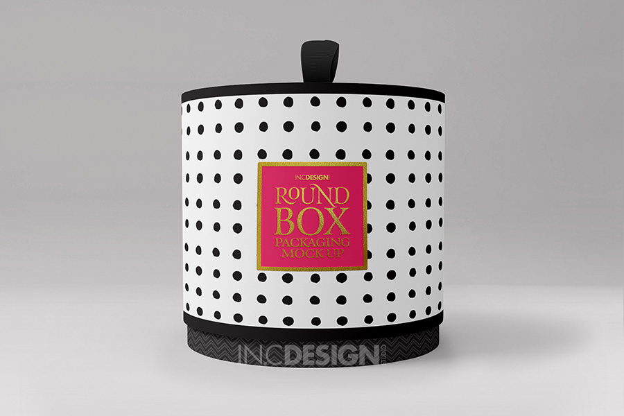 Download In C Design Studio Mock Up Template Round Box With Pull Cover