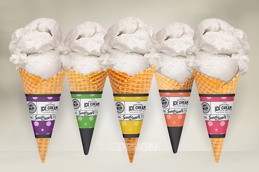 Download IN.C DESIGN STUDIO - Mock Up Template: Ice Cream or Yogurt Cup/Cone