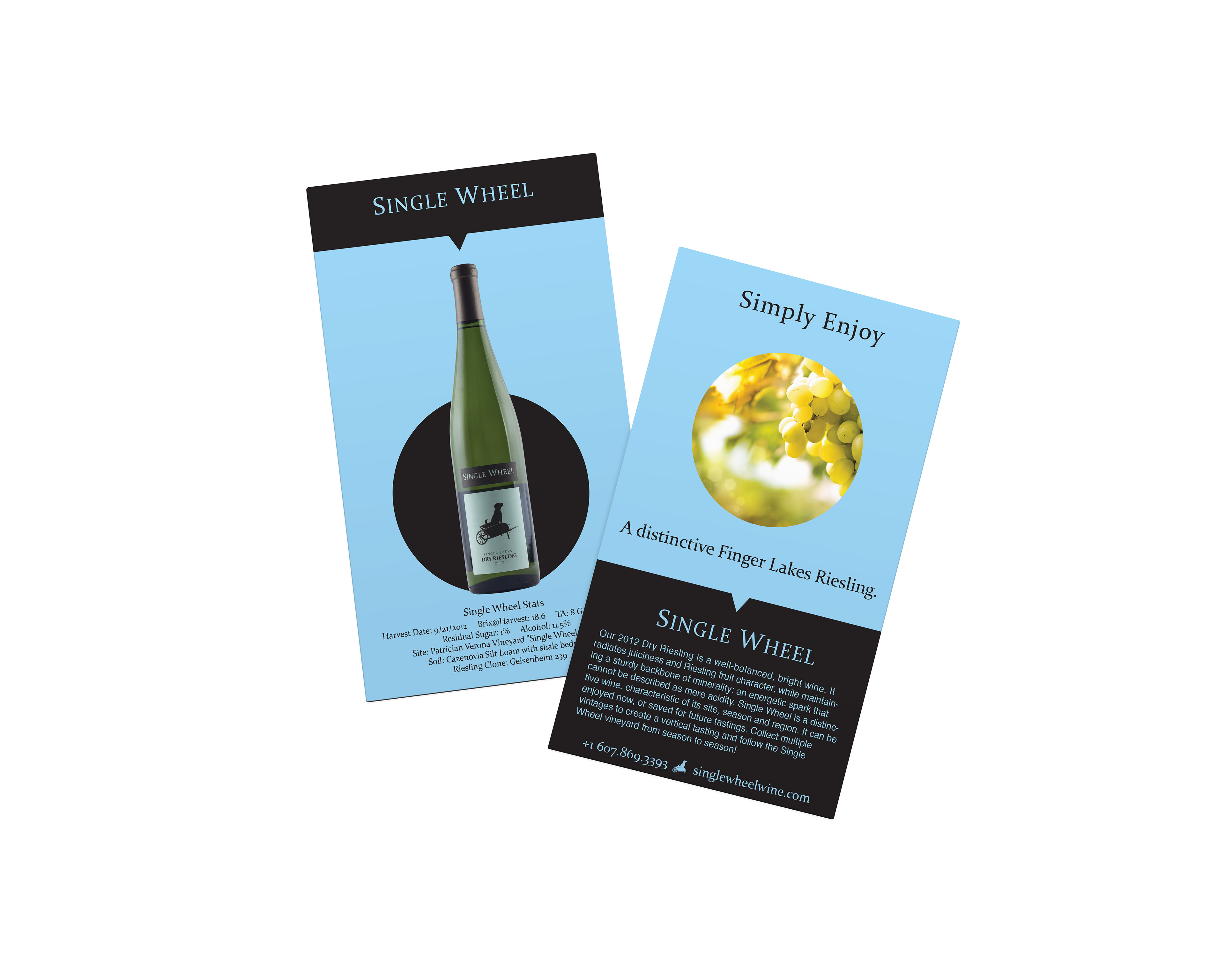 Single Wheel Wine rack card display