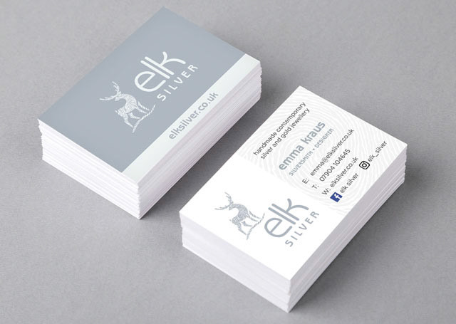 Business cards with spot UV varnish to both sides