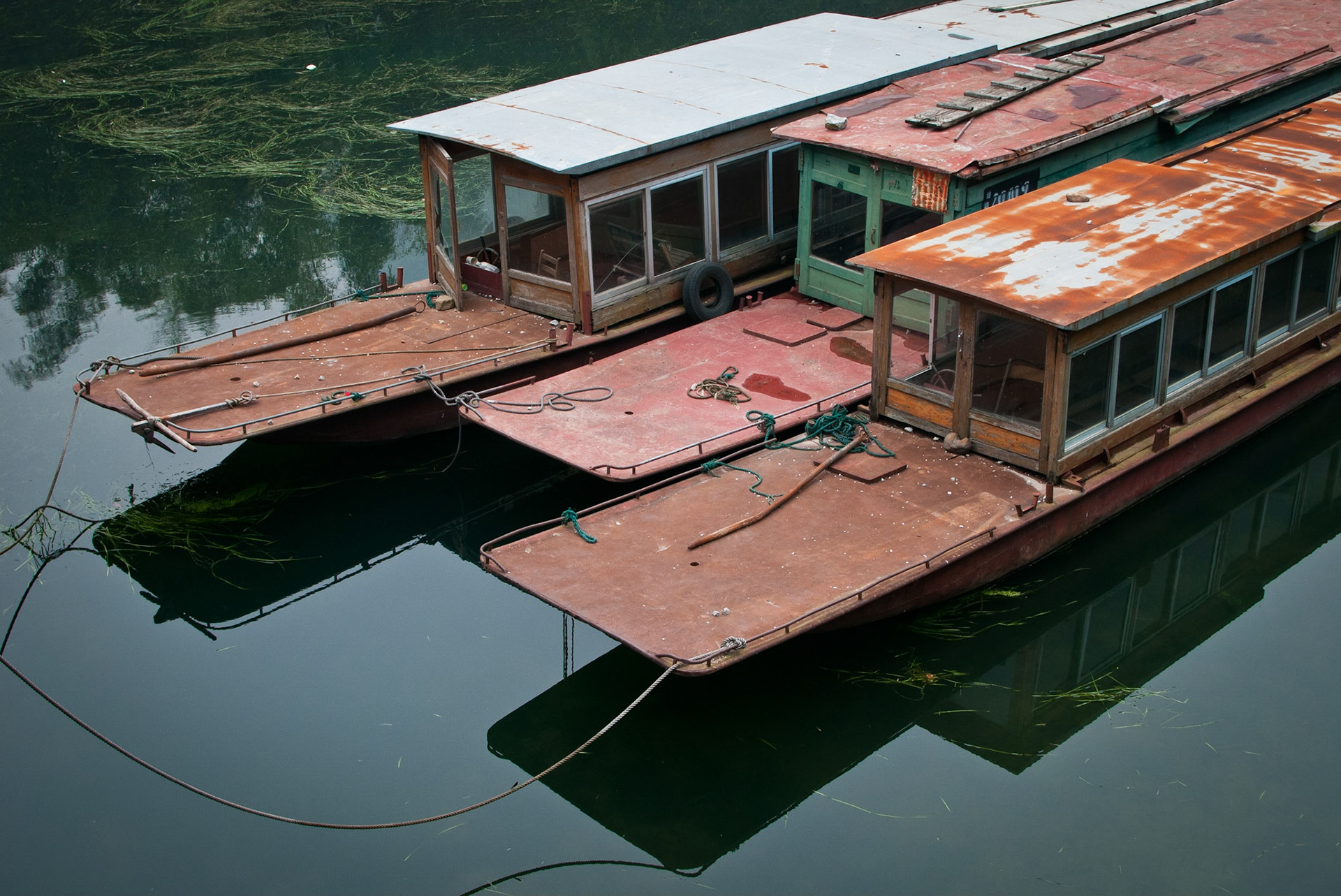 Boats on Li River (Guanxi, China)