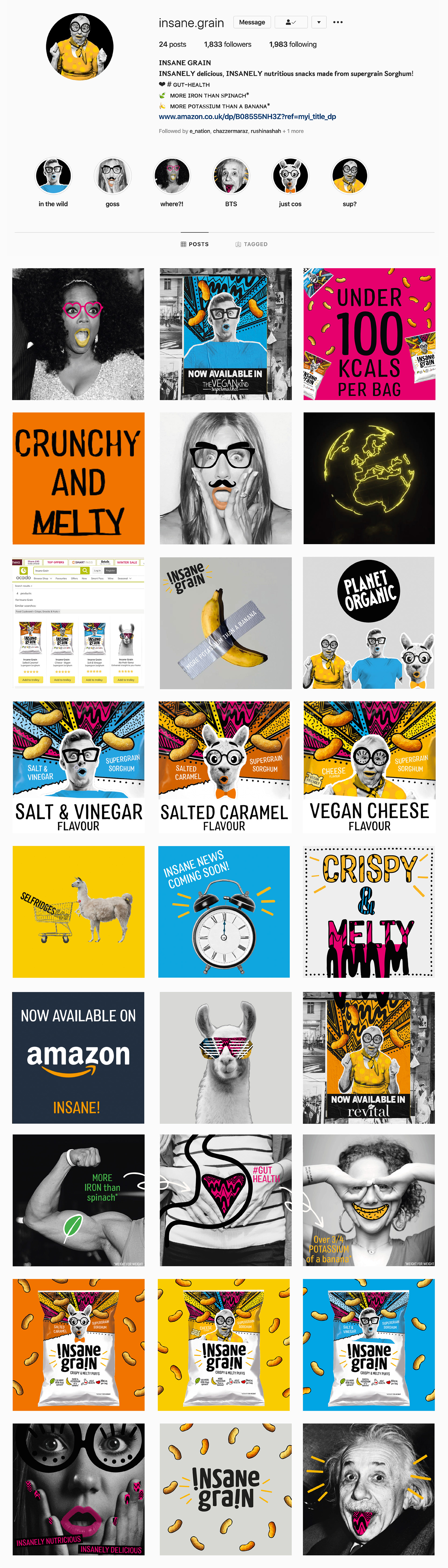insane grain social media content for instagram produced by freelance graphic designer melissa carne