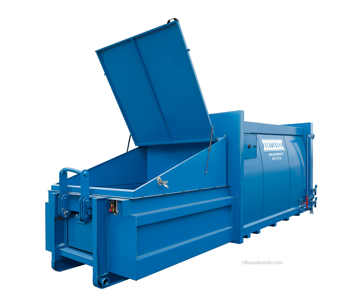 Cleaned up and retouched trash compactor, ready for illustration.