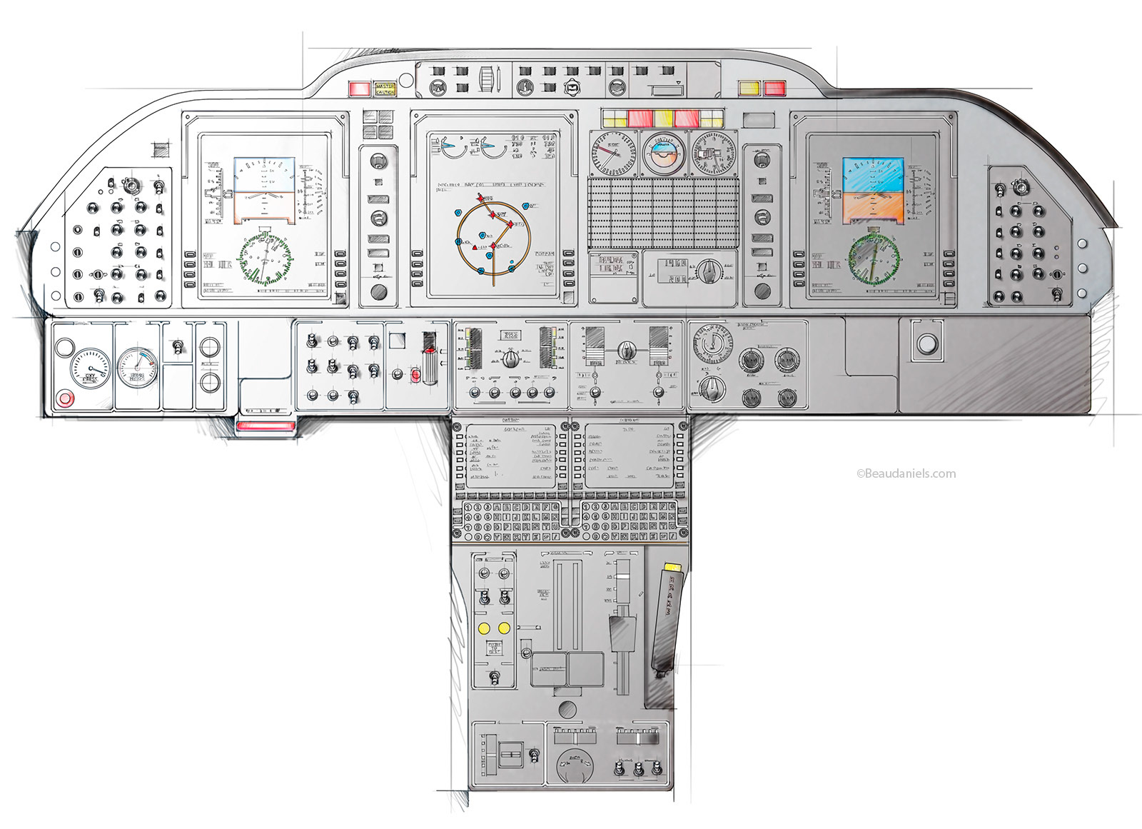 Instrument panel, Raytheon jet.