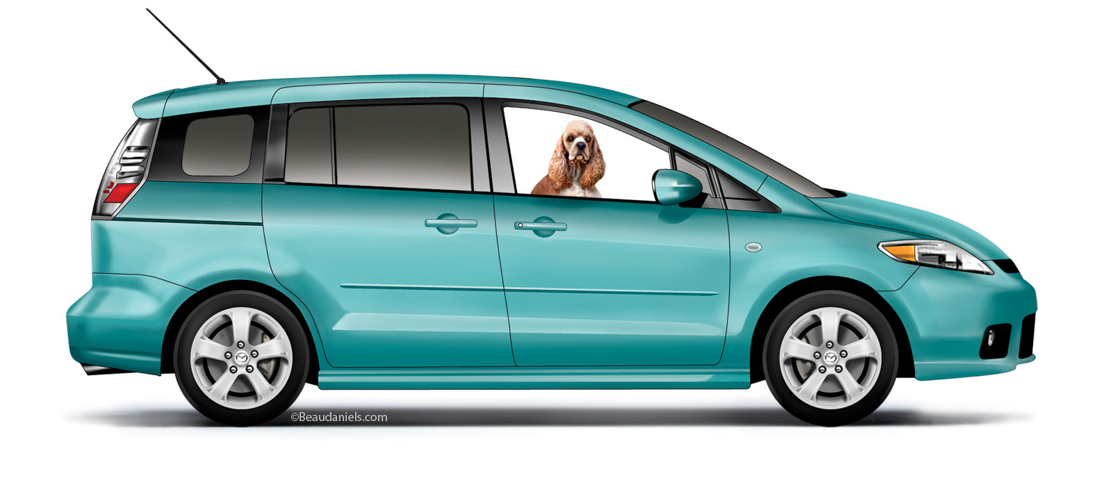 A Mazda and a Spaniel.
