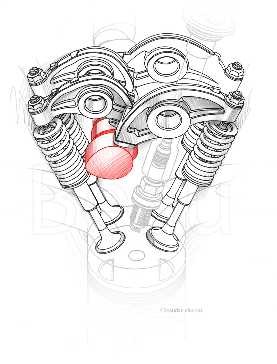 Piston and valves.