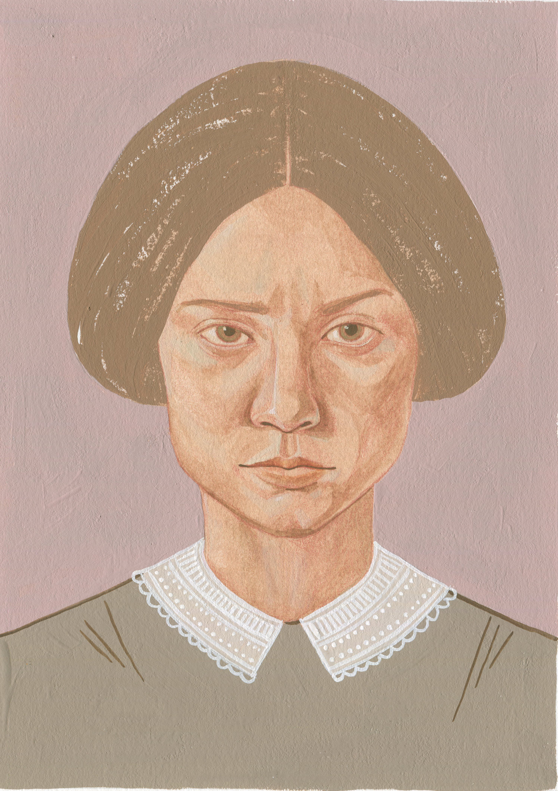 Mia Wasikowska as Jane Eyre - colored pencil, gouache, acrylic