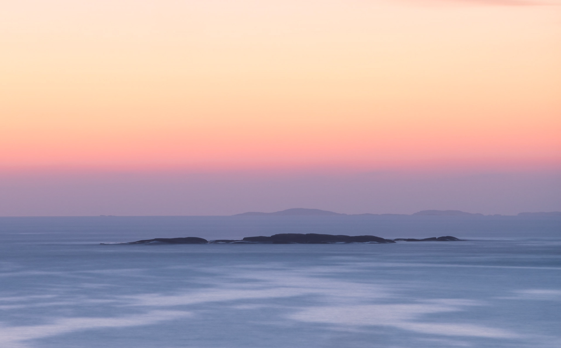 Golden north sky after sunset, Bohuslän, Sweden.