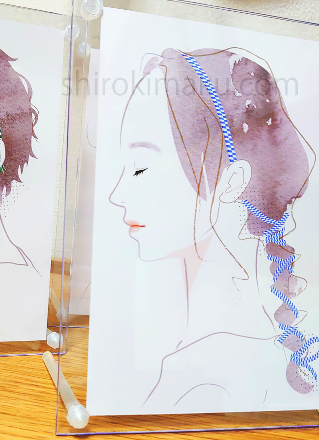 髪留め 商品名入りイラストカード(手織真田紐西村様)