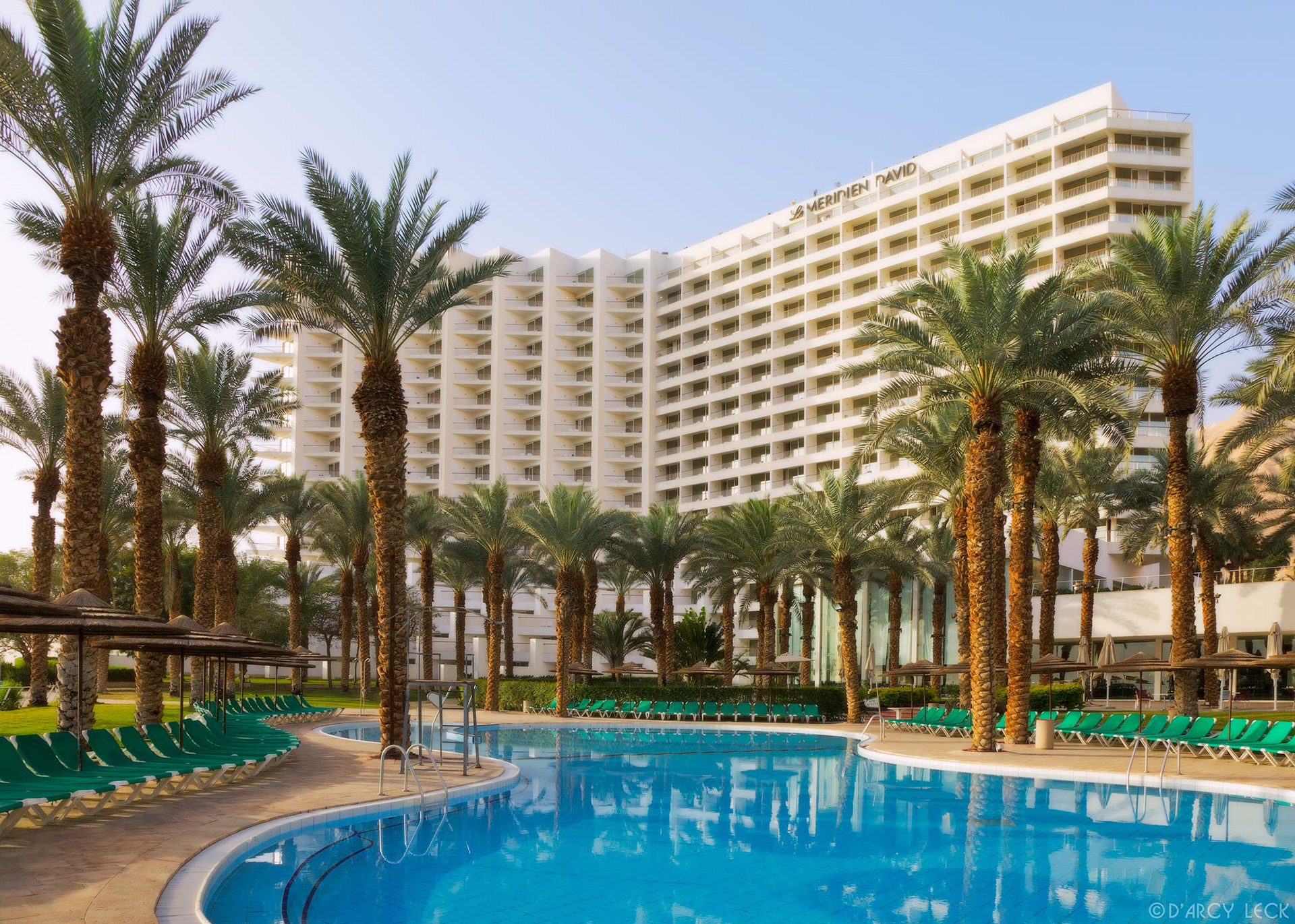 hotel and resort photographer D'Arcy Leck photographs the exterior pool of the Le Meridien David hotel