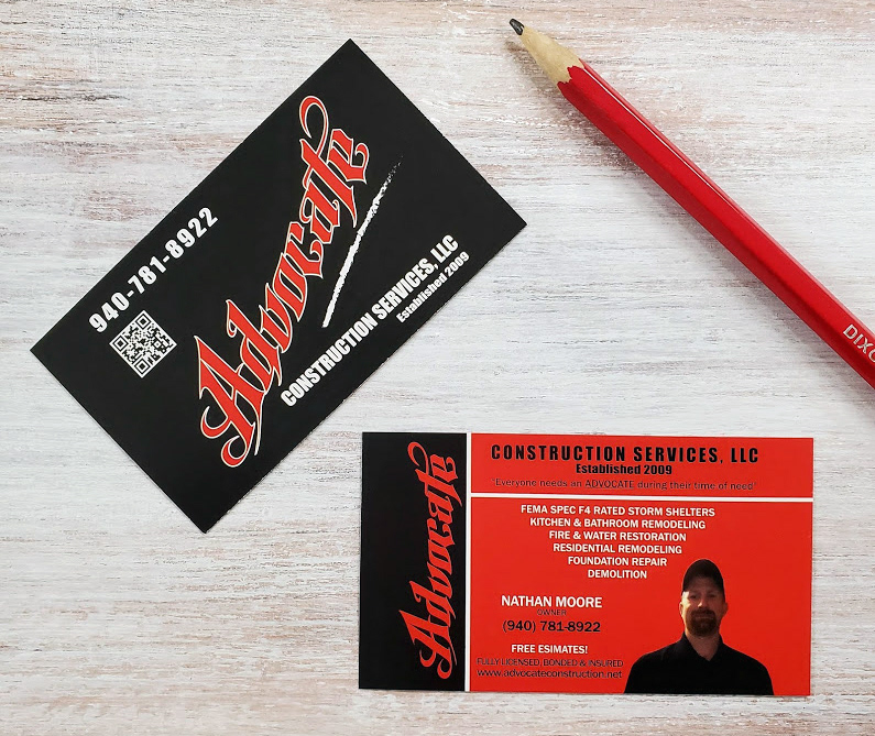 Business Card Design | Advocate Construction Services, LLC.