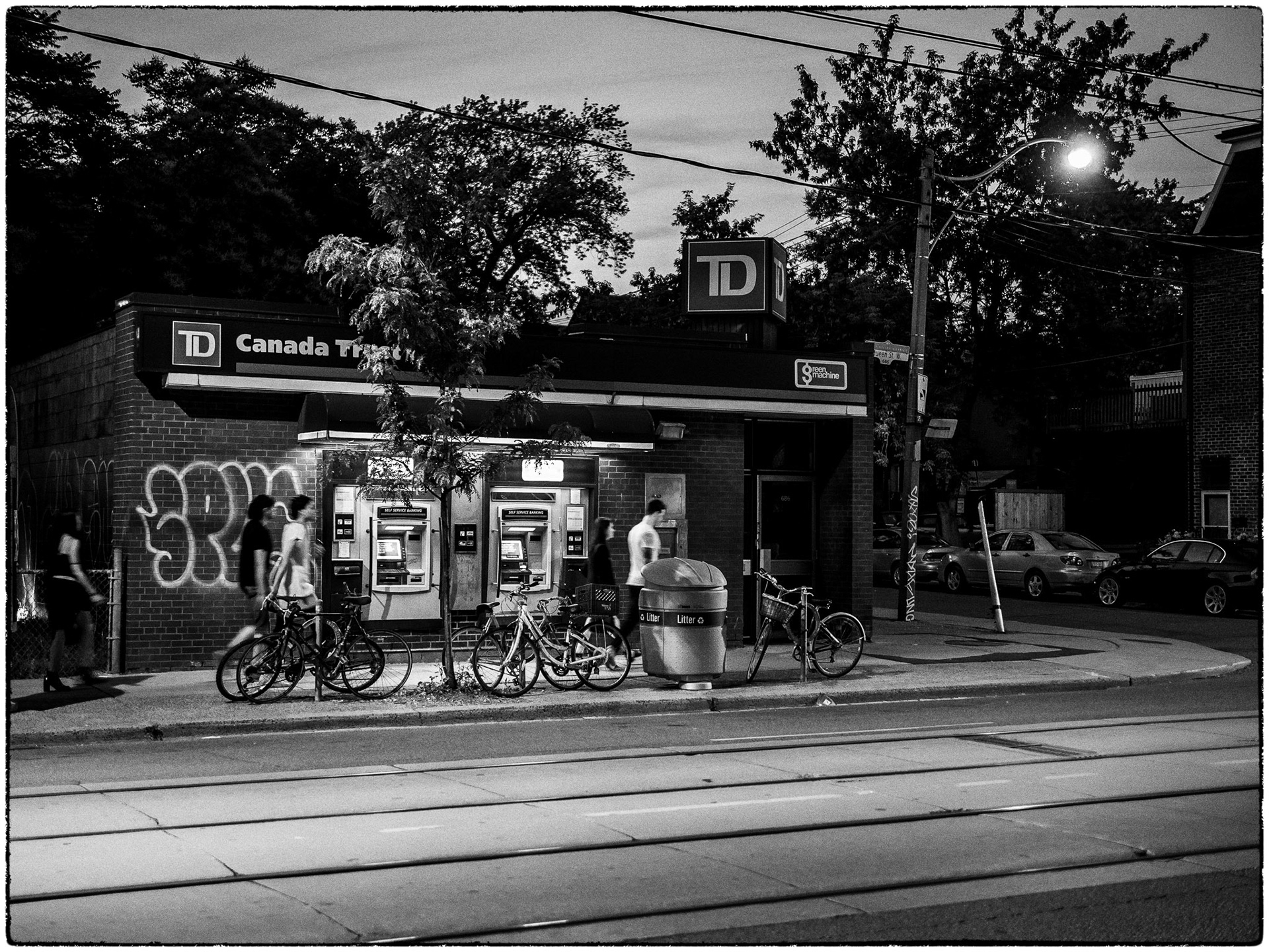 The TD machines in the heart of the old bar district on Queen