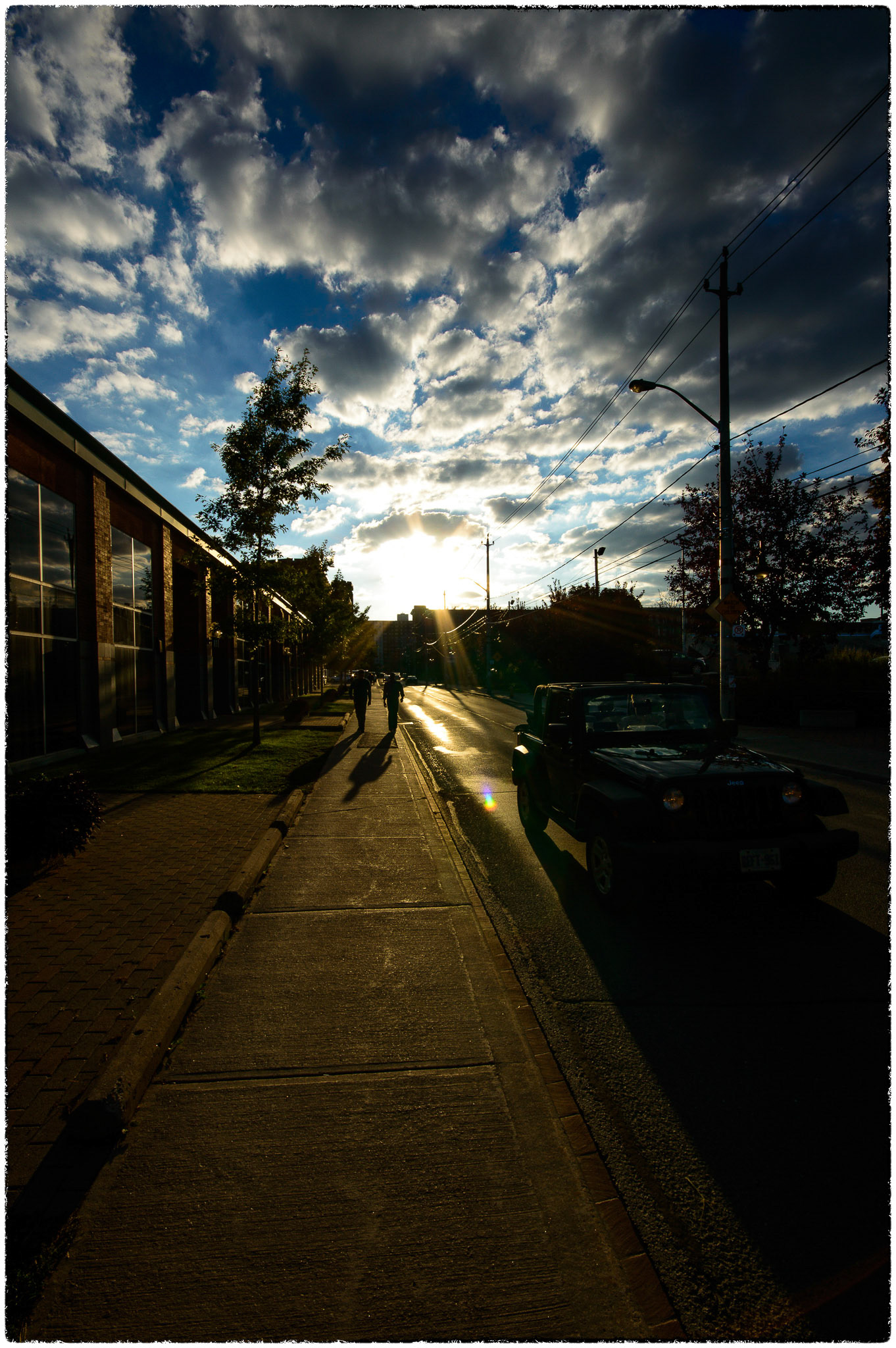 Late afternoon on Liberty St, looking west