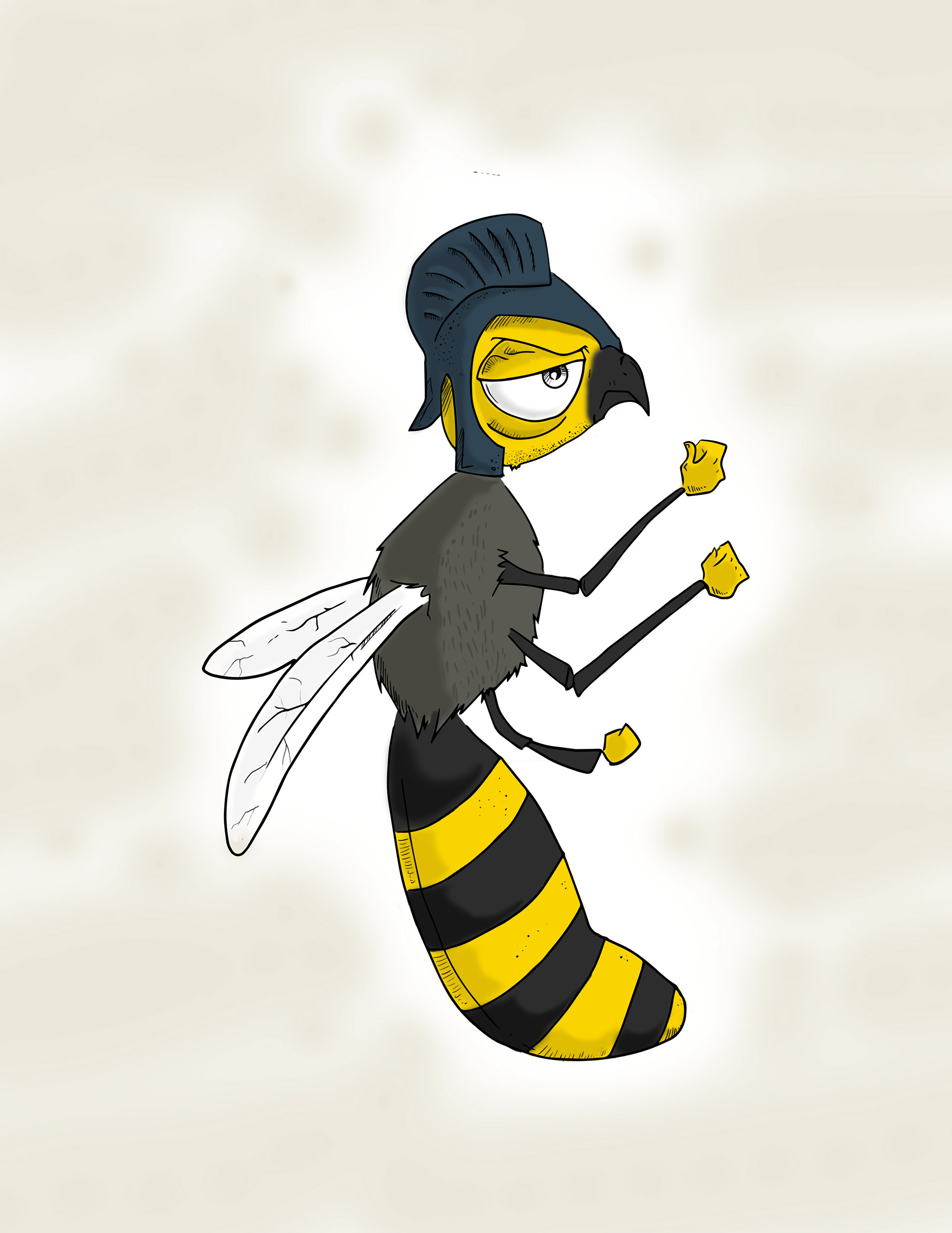 Davis Varghese - Soldier Bee Illustration