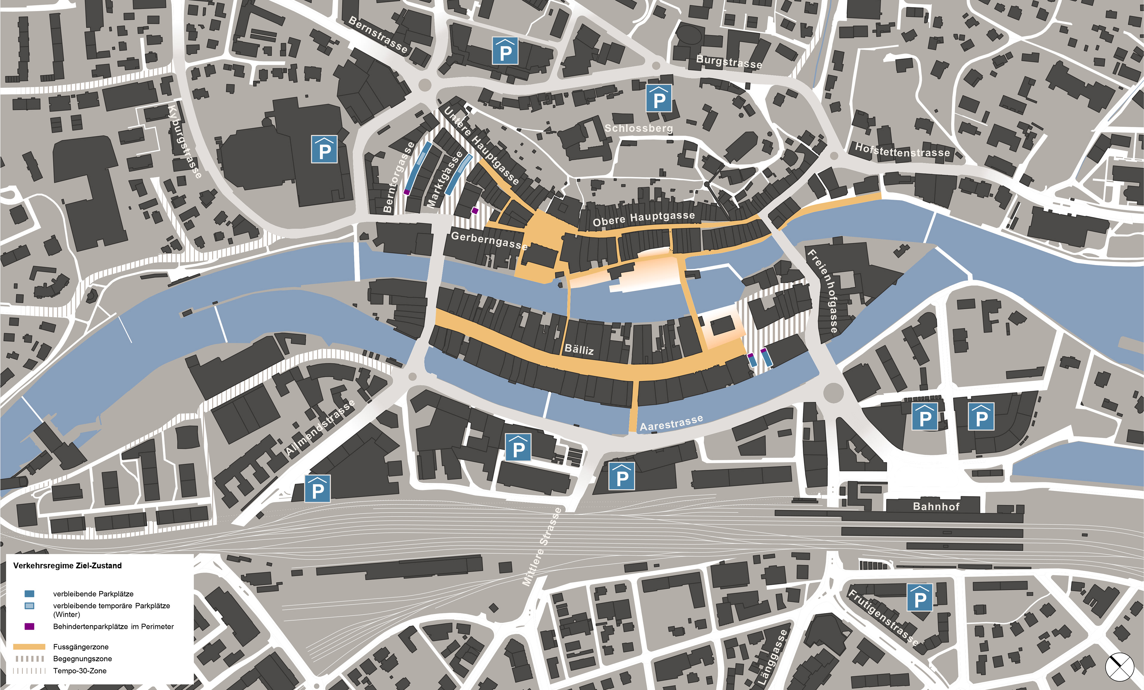 Fussgängerzone in der Thuner Innenstadt, ab 12. November 2018
