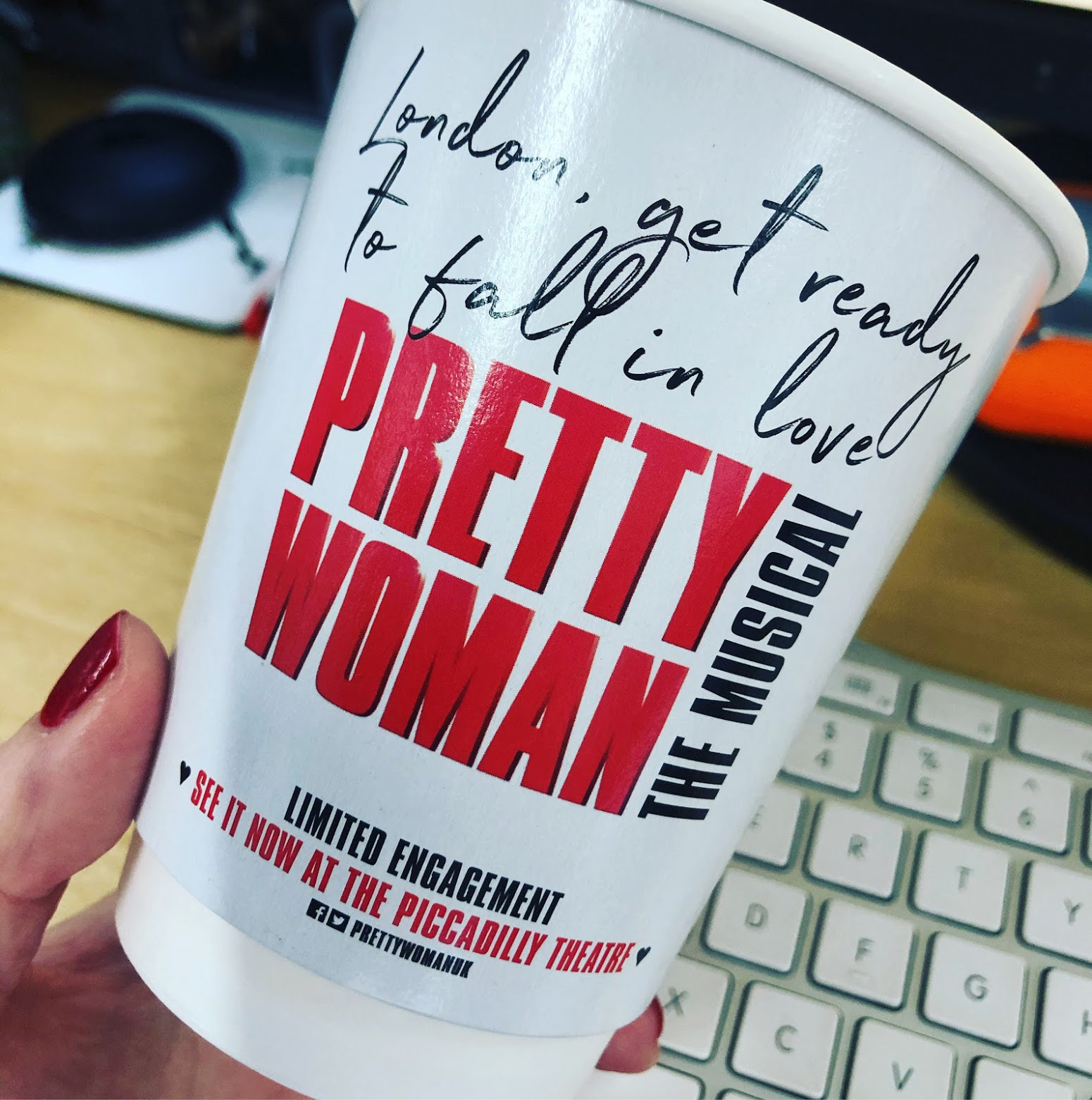 Coffee cup for Pretty Woman The Musical, produced during my previous employment at AKA Promotions