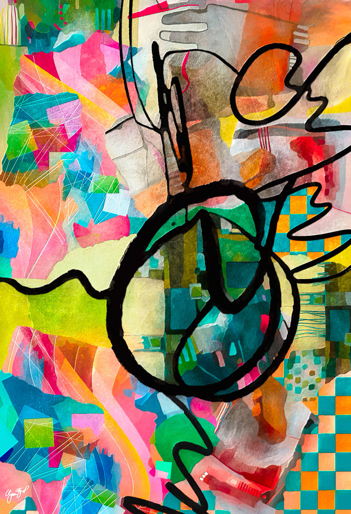 Abstract Mixed media art by Gina Startup