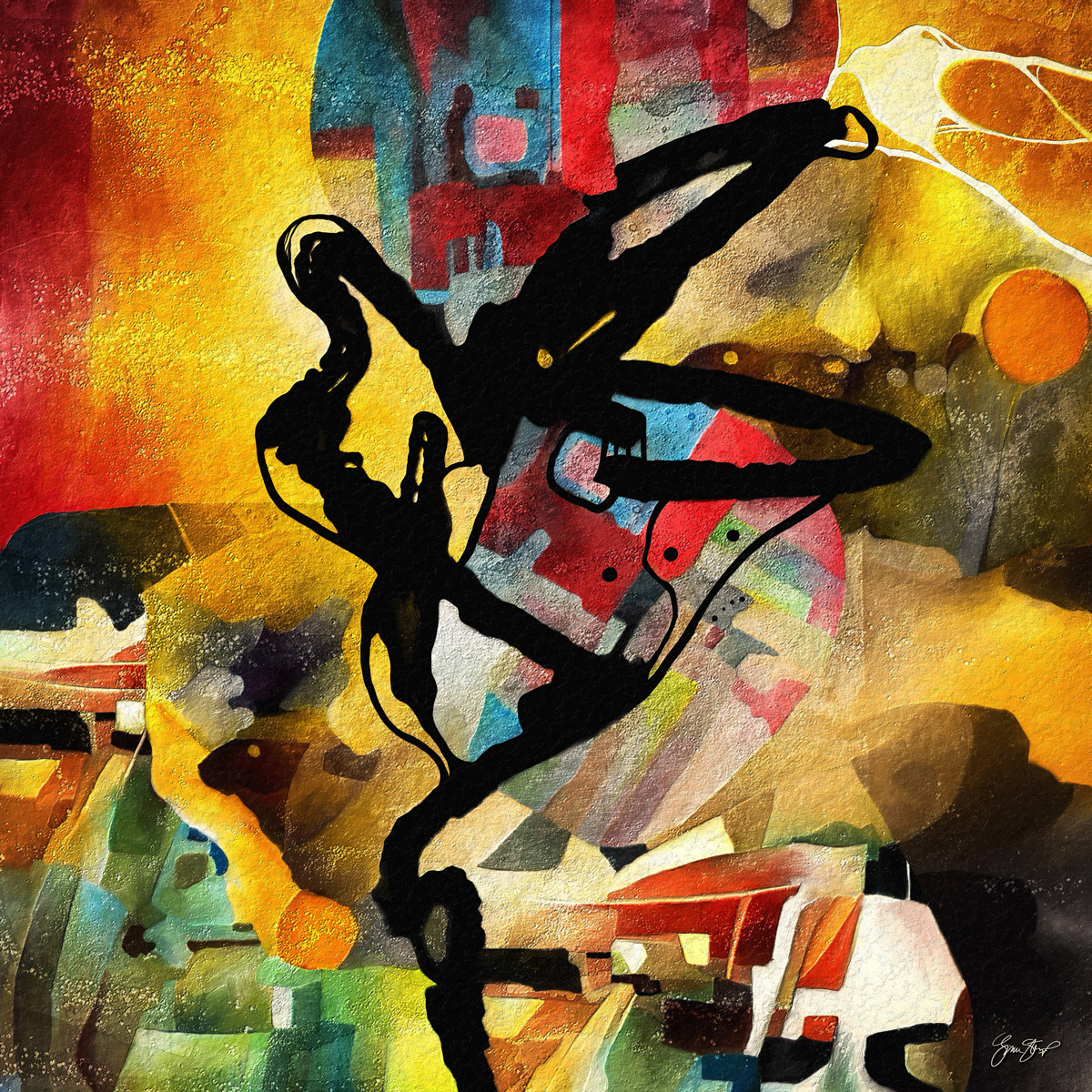 Mixed media abstract art by Gina Startup