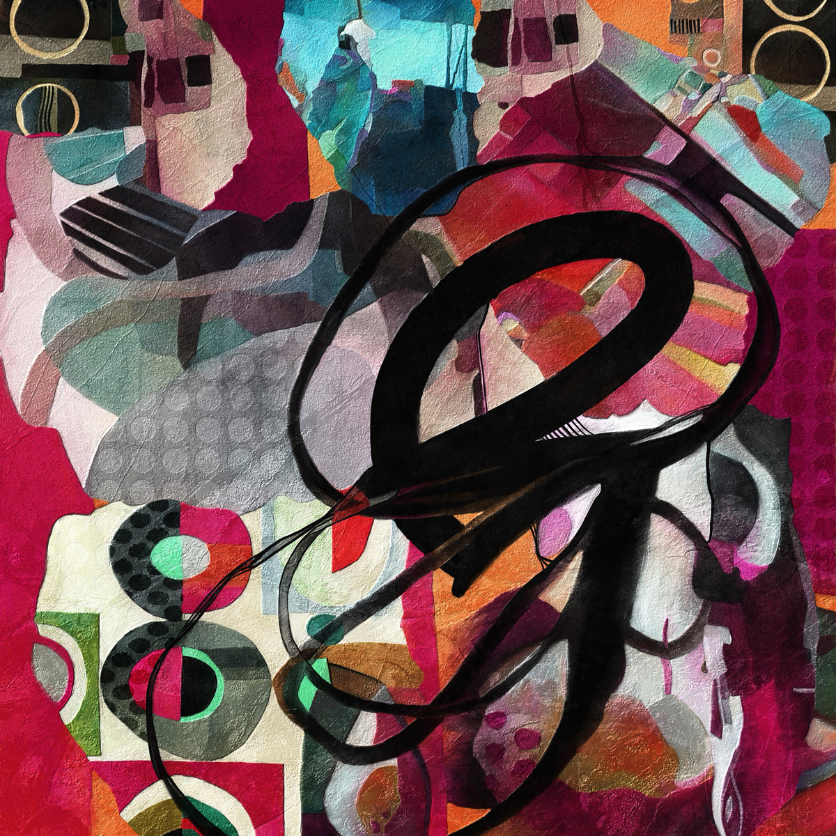 Mixed media collage art by Gina Startup