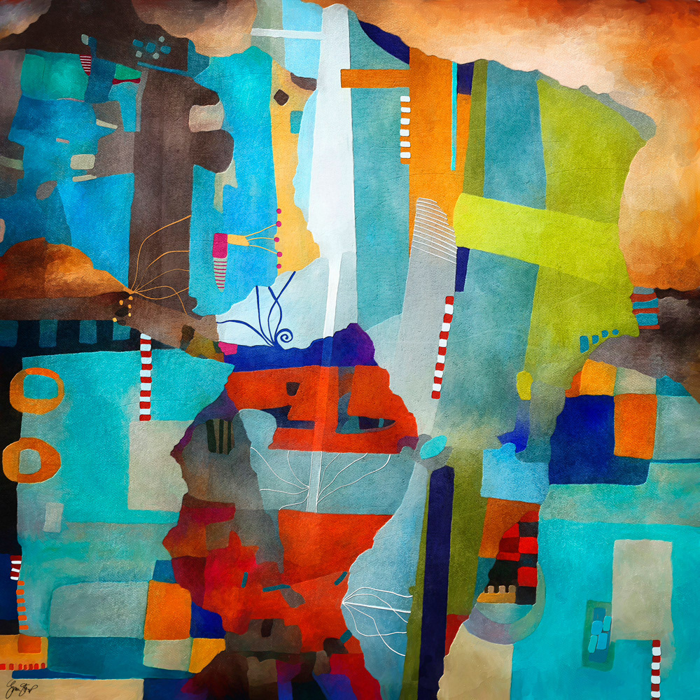 Mixed media Abstract Art by Gina Startup