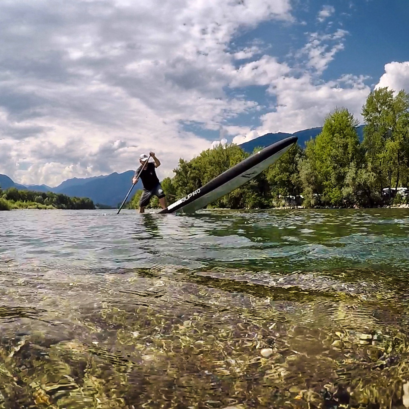 SUP Rider performing a pivot turn