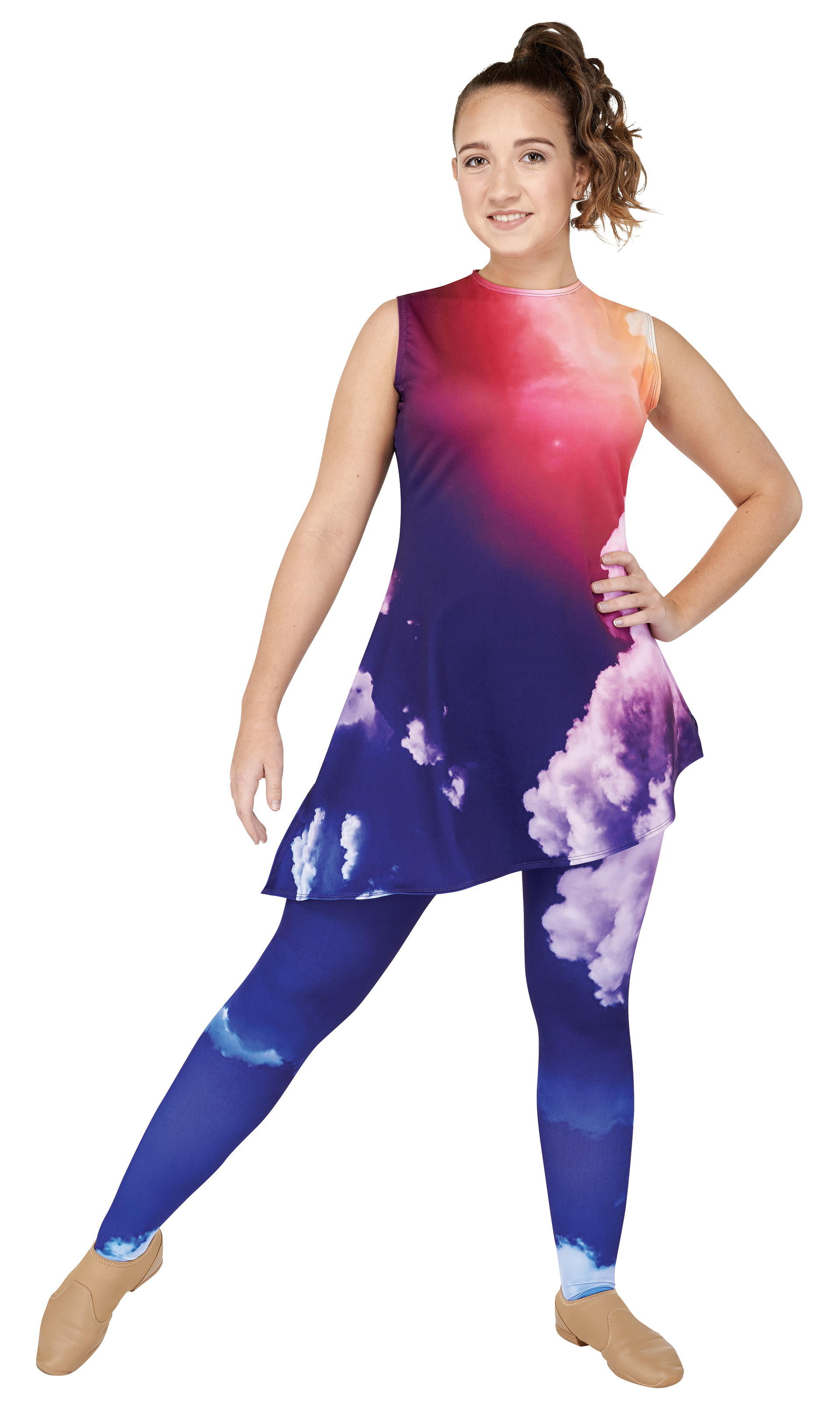 tunic, right sweep. separate leggings