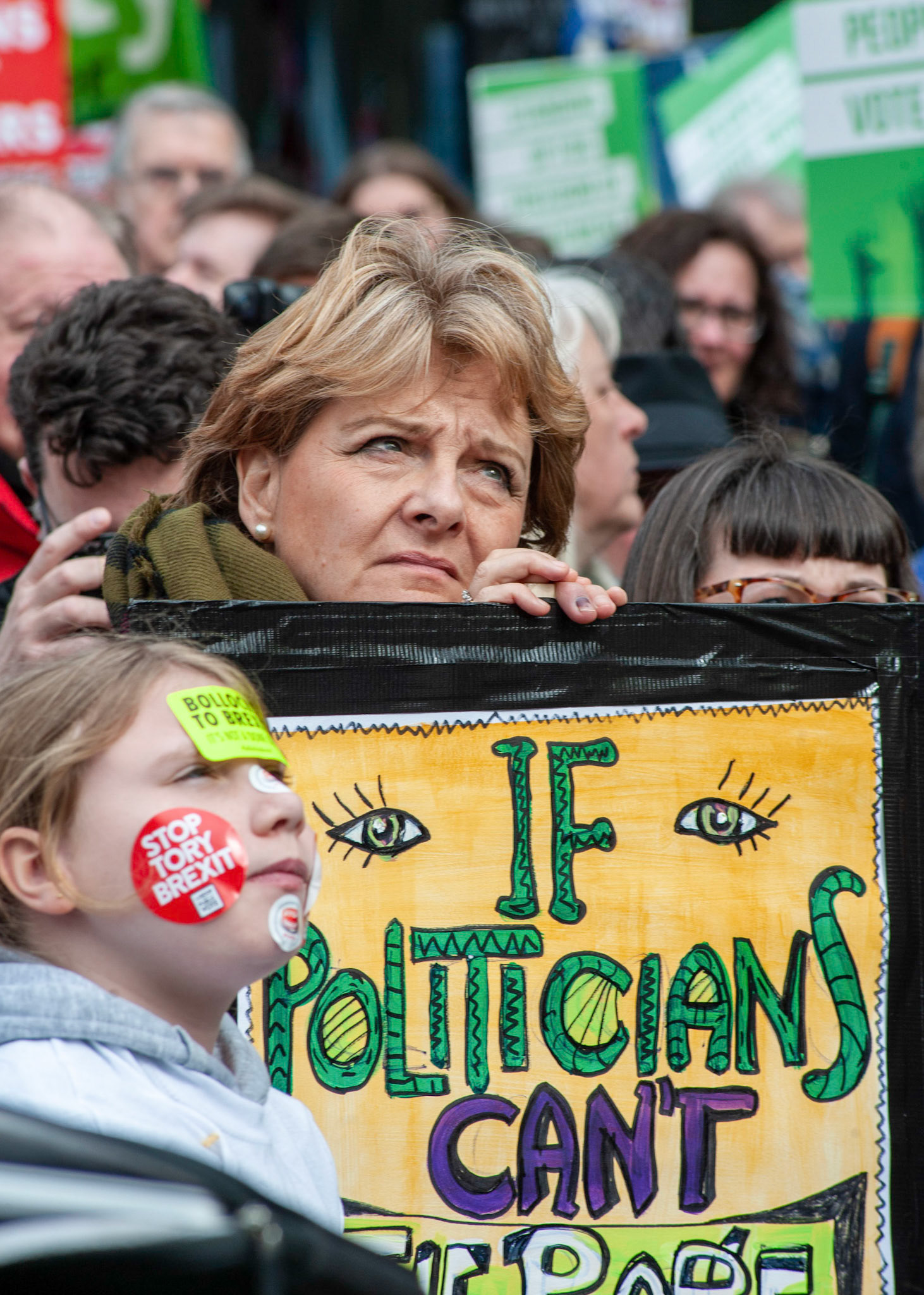 Protestors gather around park lane before the march