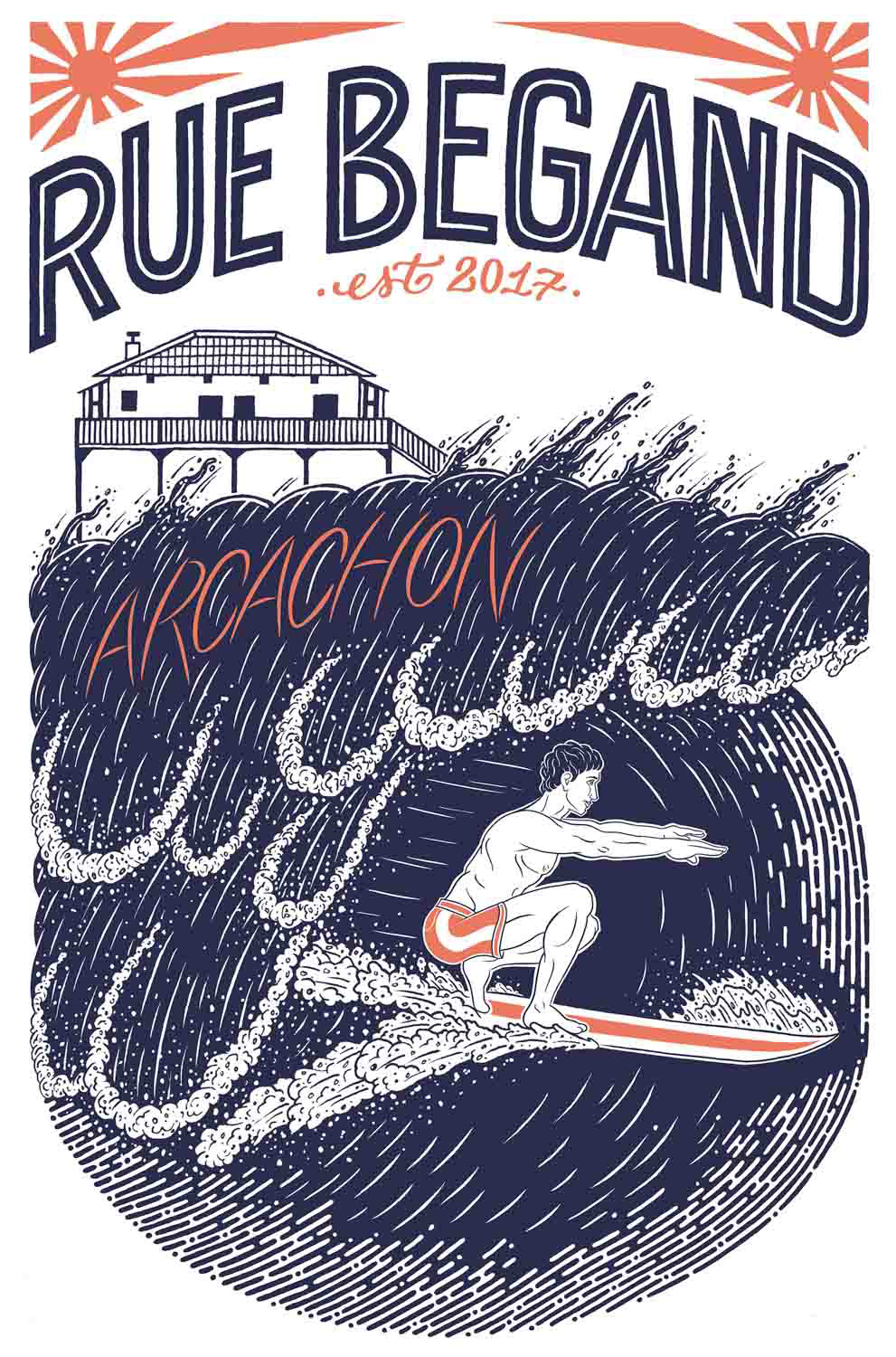 Illustration dessiné pour motif textile de la collection printemps-été 2019 pour Rue Begand