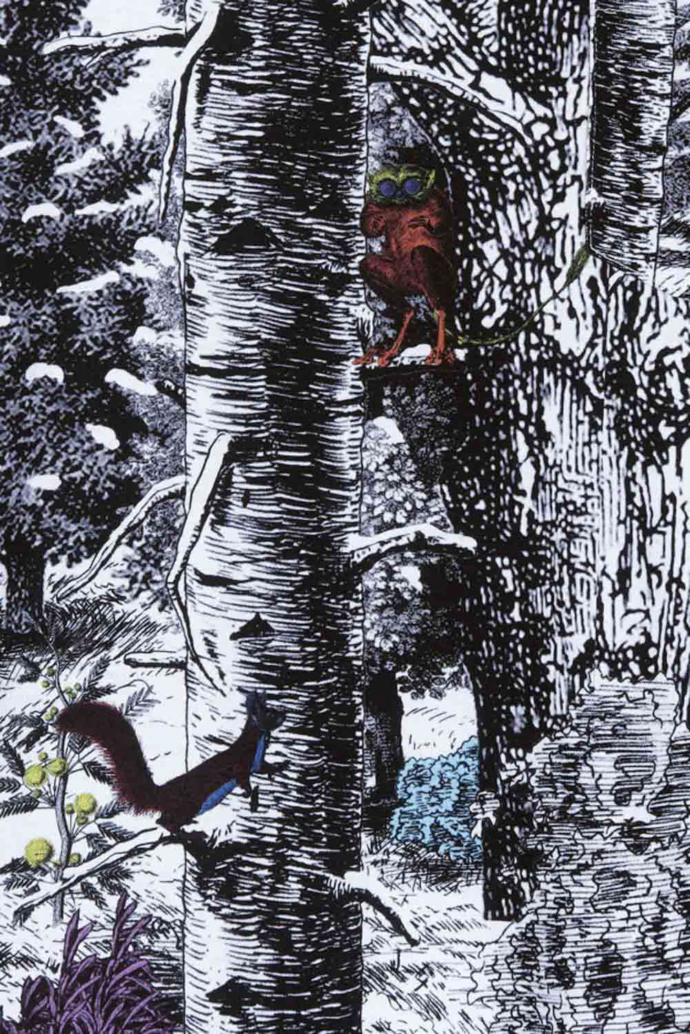 Détail du motif textile sous-bois sur veste pour la collection automne-hiver 2018 de Rue Begand