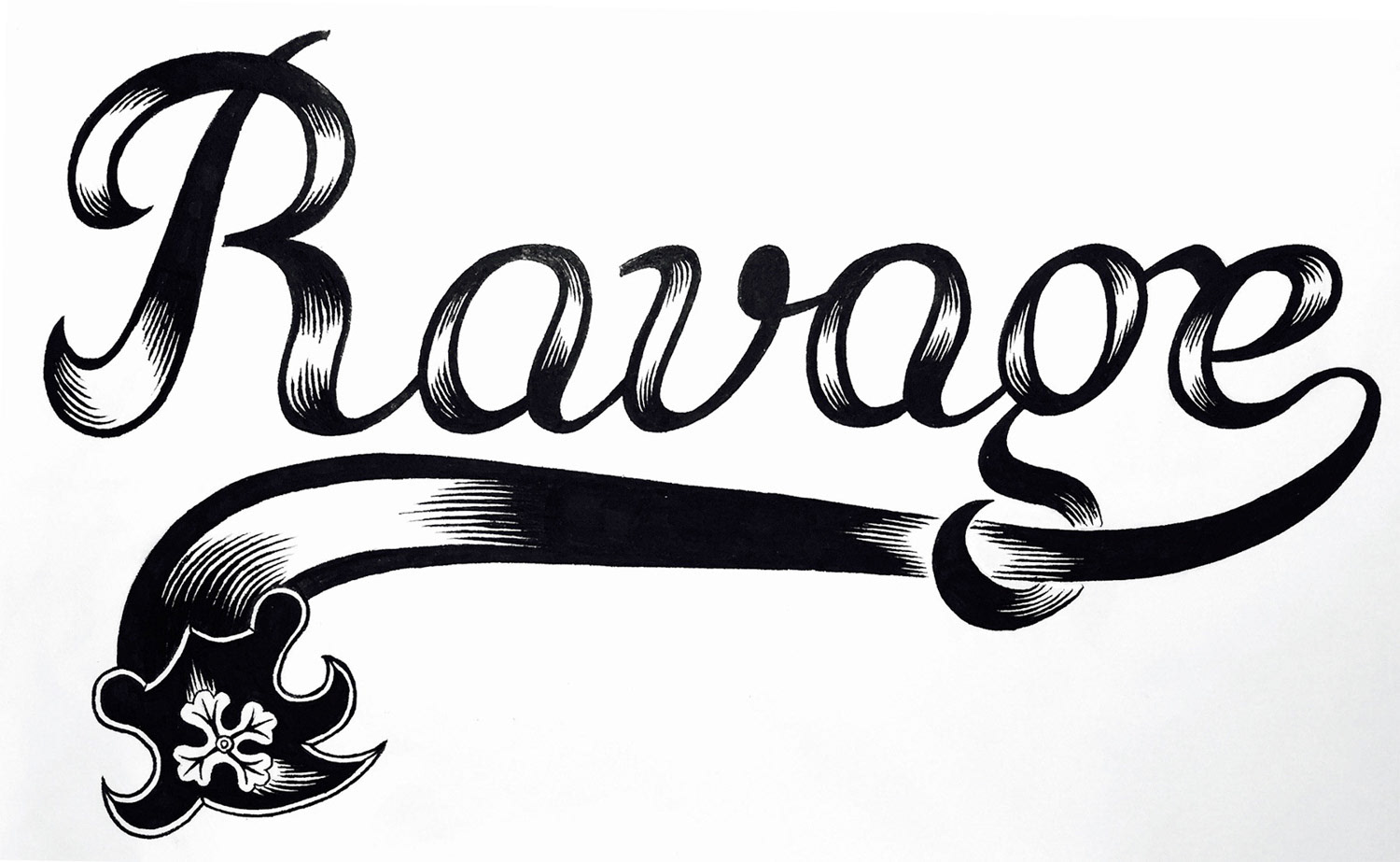 Lettering typographie Ravage